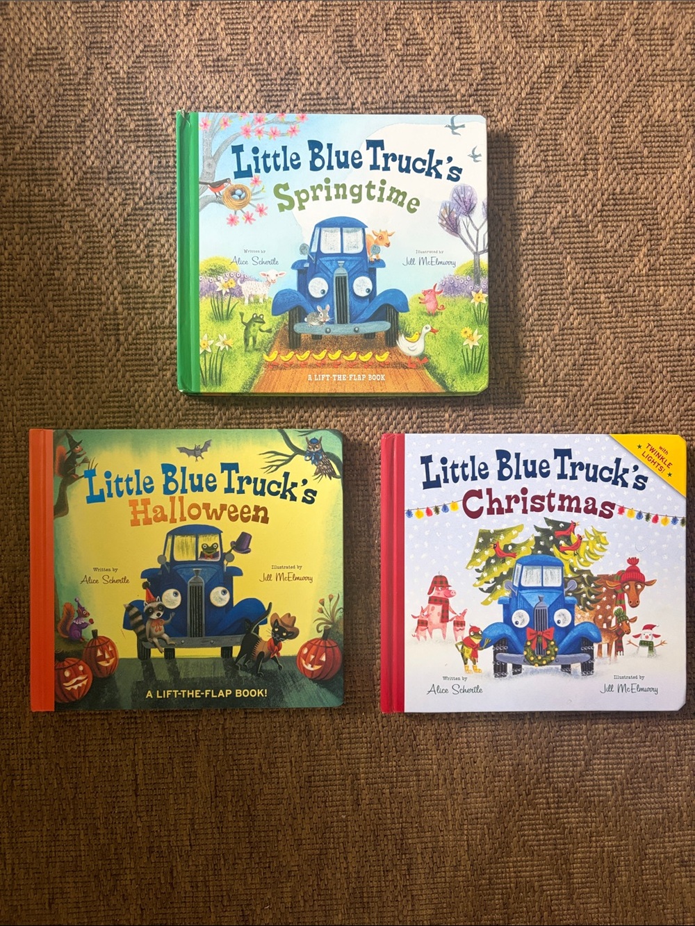 Little Blue Truck Board Books Set - Springtime Halloween Christmas